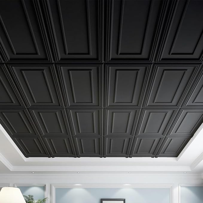 Art3d 12-Pack Drop Ceiling Tiles, 24x28 Inch PVC Panels in Black - Image 3