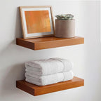 Homeforia 12 inch Oak Floating Shelf, High End Solid Real Wood 12inch Small by Homeforia