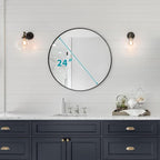 Fabuday Black Round Mirror for Wall 24 inch - Image 6