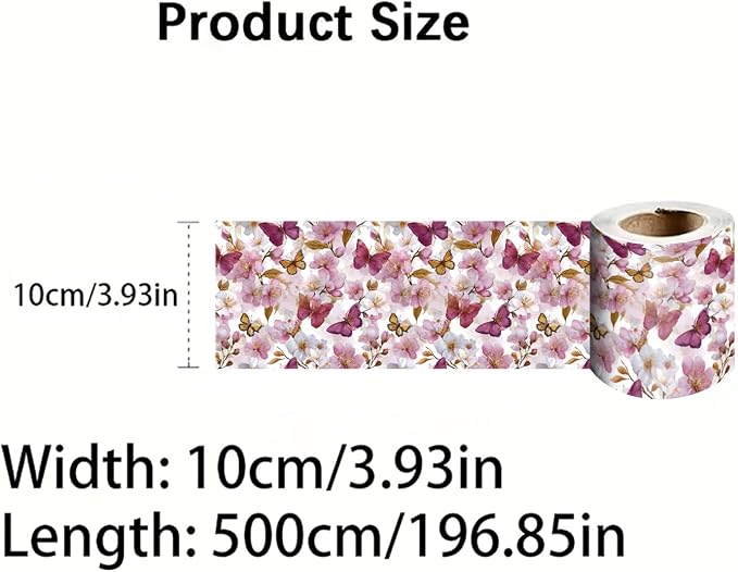 Pink Floral Wallpaper Border 196x4 Inch Peel and Stick Wall Border Removable - Image 4