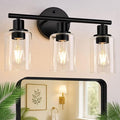 Zarbitta 3-Light Bathroom Light Fixtures, 17.23" Black Modern Vanity Lights by Zarbitta
