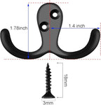 IBosins 16 Pack Heavy Duty Double Prong Coat Hooks Wall Mounted - Image 2