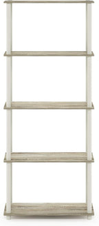 Furinno TURN-N-TUBE Storage Shelves, 5-Tier Book Shelf, Corner Shelf, Toolless - Image 6