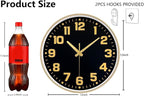 Modern Silent Wall Clock, 12 Inch Non-Ticking Battery Operated Clock, Round - Image 3