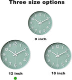 HZDHCLH Green Wall Clocks Battery Operated, 12 inch Silent Non Ticking Modern - Image 3