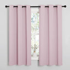 NICETOWN Baby Pink Blackout Curtains 48 inches Length by NICETOWN