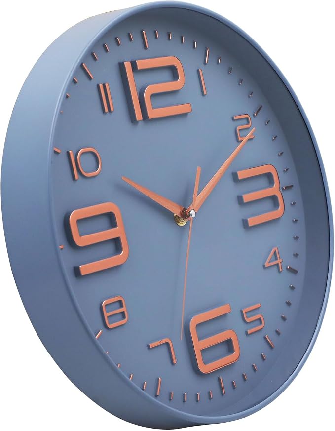 12 inch Silent and Non tick Battery Powered Quartz Round Wall Clock, Suitable - Image 2