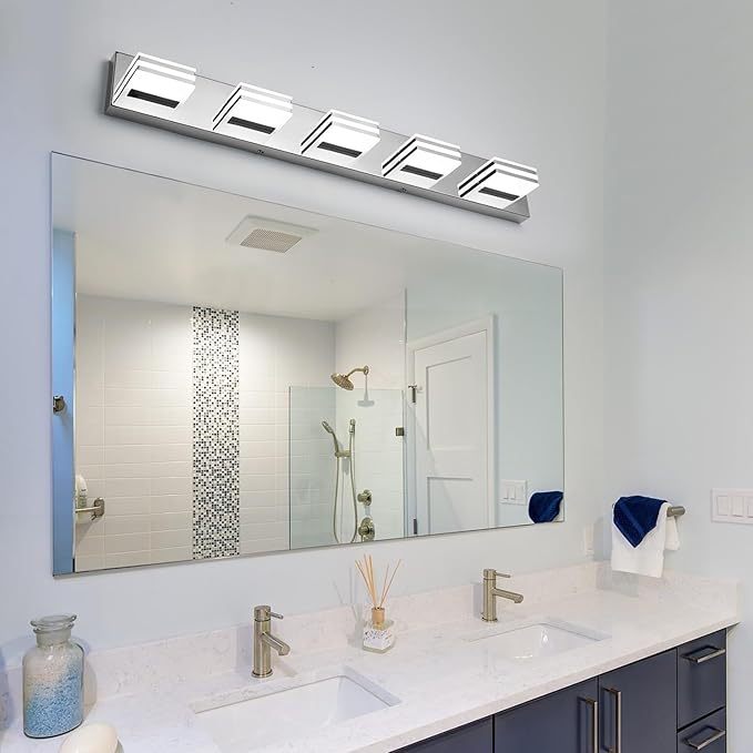 LED Vanity Lighting 30W Lights for Mirror 5 Light Bath Wall Lamps 34 Inch - Image 4
