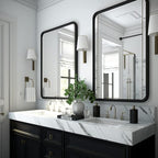 USHOWER 2-Pack Black Bathroom Mirrors by USHOWER