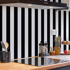 Jeweluck Black and White Wallpaper Peel and Stick Wall Paper 17.7”x236.2” Black - Image 4