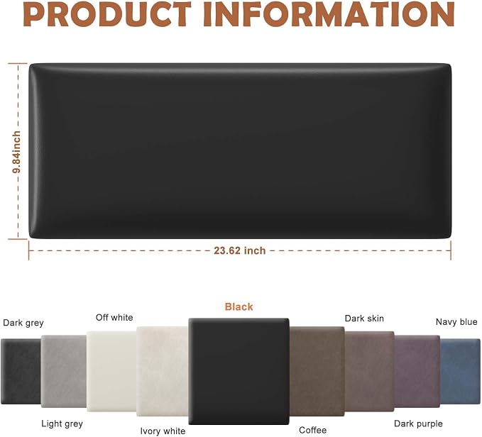 IFNOW Wall Mounted Upholstered Headboard Full, 3D Peel and Stick Soundproof - Image 2