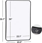 ZenStyle Black Metal Framed Rectangular Wall Mirror 24" x 36" Bathroom Mirror - Image 3
