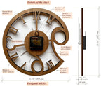 Rizalit Wood Wall Clock Artistic Modern Classic Style Unique Design 11.5 Inch - Image 7