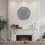 Quelay 20 Inch Coastal Wall Clock, Quiet Ticking Battery Operated, Rustic Retro - Image 5