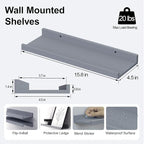 Floating Shelves for Wall Decor, Wall Mounted Wood Storage Shelf for Bedroom - Image 3