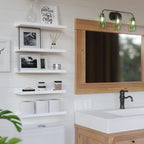 RICHER HOUSE 5 Set White Floating Shelves, Wall Mounted Shelves - Image 2