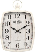 Menterry Large Retro Rectangle Wall Clock, Battery Operated Silent Decor Wall by Menterry