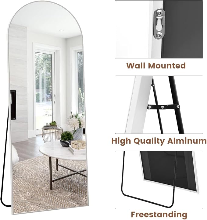 Arched Floor Mirror, Standing Mirror Hanging or Leaning, Body Mirrors - Image 6