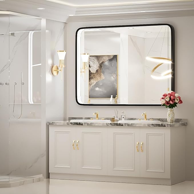40X30 Inch Black Bathroom Mirror - Image 2