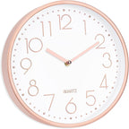 Foxtop Modern Wall Clock 10 Inch Non-Ticking Silent Battery Operated Round - Image 3