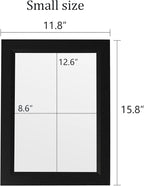 Small Rustic Black Bathroom Mirror, 11.8x15.8 Inch Wooden Frame Rectangle Wall - Image 3