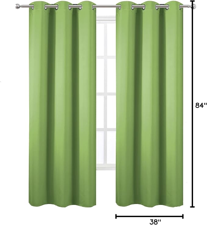 LEMOMO Light Green Thermal Blackout Curtains/38 x 84 Inch/Set of 2 Panels Room - Image 9