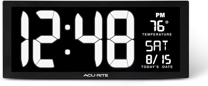 AcuRite 75159M 14.5" Large White LED Digital Clock Inch by AcuRite