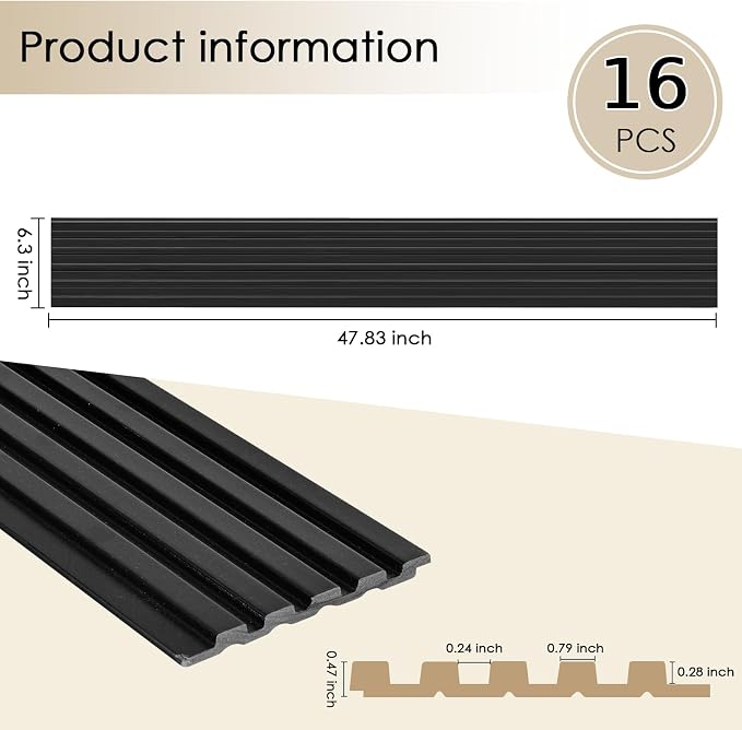 16-Pack 3D Slat Wall Panels — Soundproof Faux Wood Panels - Image 2