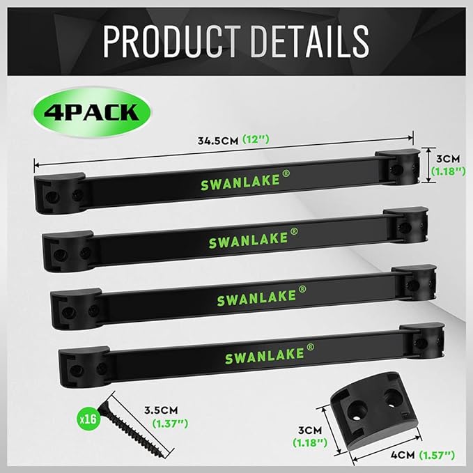 SWANLAKE GARDEN TOOLS 4-Piece 12" Magnetic Tool Holder Storage Organizer - Image 2