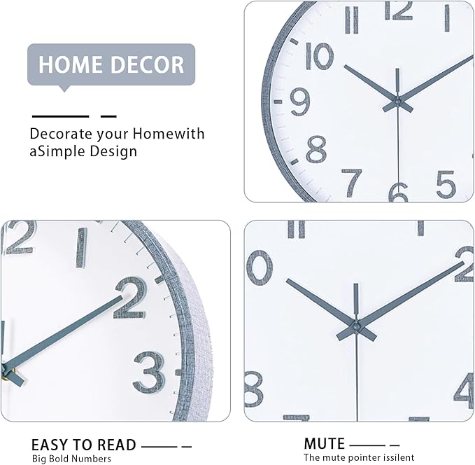 Wall Clocks Battery Operated 8 inch Modern Wall Clock, Silent Non Ticking Wall - Image 3