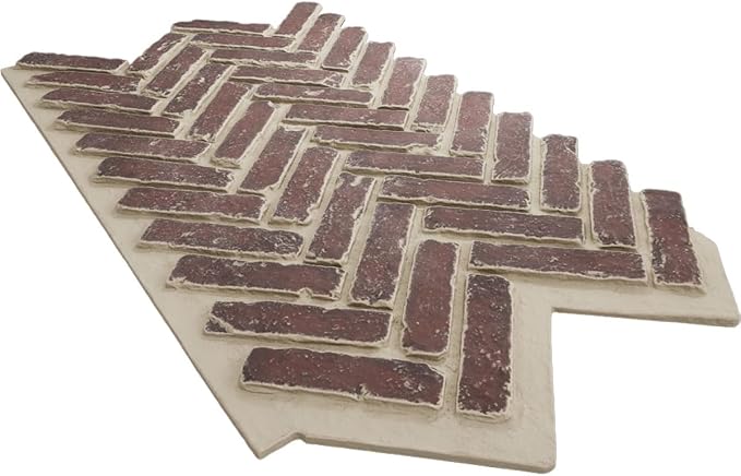 EverStone Herringbone Faux Brick Panel, 46 1/2"W x 25 1/4"H x 1"D, Merlot Color - Image 6