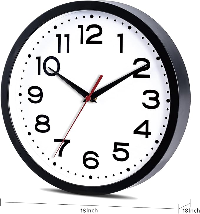 Roymnie Wall Clock Silent Non-Ticking Modern Clock Battery Operated 18 Inch - Image 5