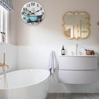 Decorative Bathroom Wall Clock, Rustic Style Waterproof Glass Wall Clock - Image 4