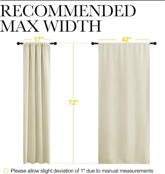 NICETOWN Beige Blackout Curtains - Image 7