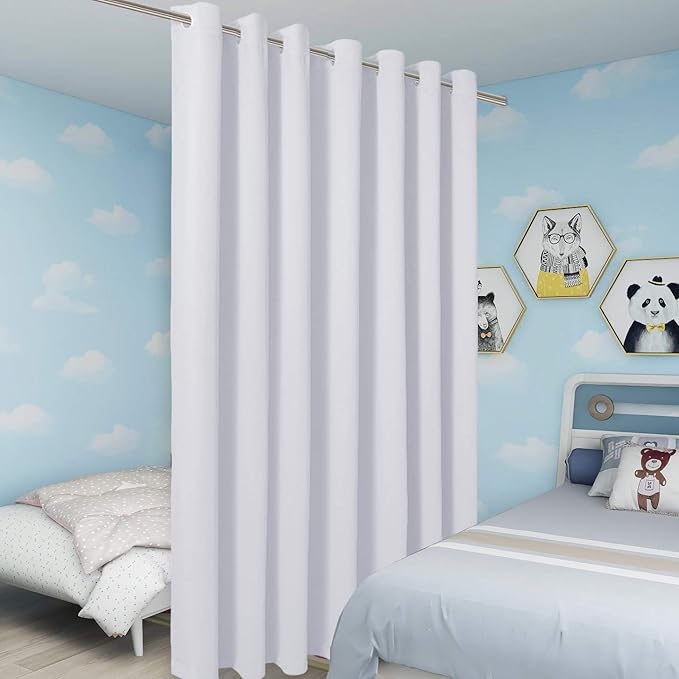 BONZER Extra Wide Room Divider Curtain Screen Partitions Light Reducing Wall - Image 5