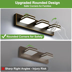 360° Rotate LED Bathroom Vanity Light Fixtures, 1300LM Acrylic Brown and Gold - Image 6