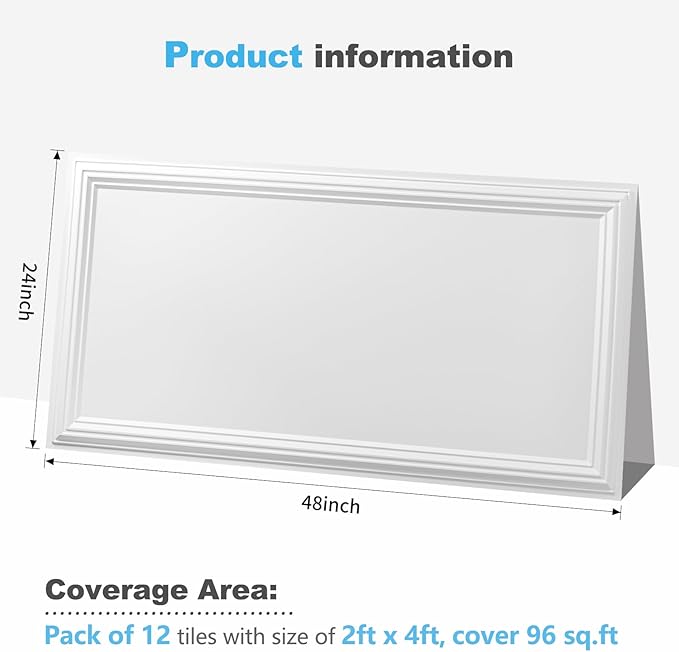 Art3d Drop Ceiling Tiles 48x24, Decorative PVC Ceiling Panels, Waterproof - Image 6