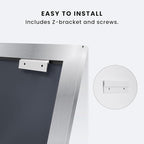 Amorho 24x30 Inch Bathroom Mirror Silver, Thick Metal Framed Wall Mirrors - Image 7