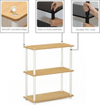 Furinno TURN-N-TUBE Storage Shelves, 3-Tier Book Shelf, Corner Shelf, Toolless - Image 5
