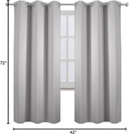 LEMOMO Light Grey Thermal Blackout Curtains/42 x 72 Inch/Set of 2 Panels Room - Image 10