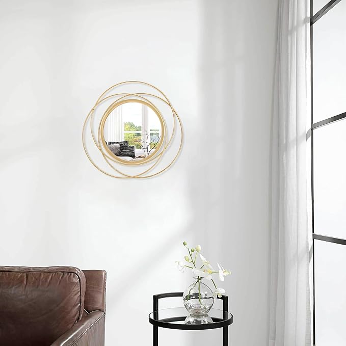 Gold Art Circle Mirror for Wall - Image 4