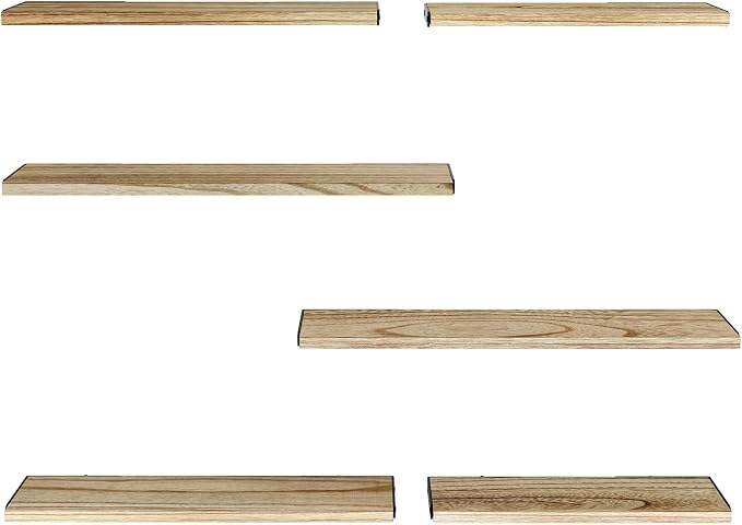 AMADA HOMEFURNISHING Long Wall Shelves, Rustic Farmhouse Style, Wood Floating - Image 9