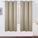 LEMOMO Beige Thermal Blackout Curtains/42 x 72 Inch/Set of 2 Panels Room by Lemomo