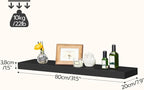 HOOBRO Floating Shelves for Wall, Wall Mounted Shelf Set of 2, 31.5" Hanging - Image 3