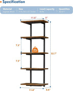 Harwaya 5 Tier Wall Bookshelf Unit - Image 2