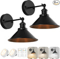 Bailoch Black Vintage Wireless Battery Operated Wall Sconces, Industrial by Bailoch