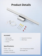 Combuh LED Vanity Lights Bar 24 Inch Bathroom Light Fixtures 14W IP44 Over - Image 9