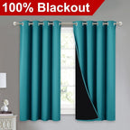 NICETOWN 100% Blackout Curtains 54 inches Long, Double-Deck Completely Blackout - Image 2