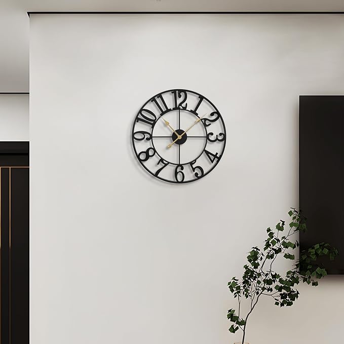 LEIKE Large Wall Clocks, Non Ticking, Battery Operated Small Vintage Round - Image 8