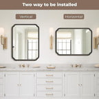 WallBeyond 30" x 40" Rounded Corner Arch Wall Mirror - Image 7
